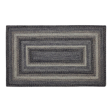 Sawyer Mill Black White Jute Braided Rug Rectangular with Rug Pad 36x60